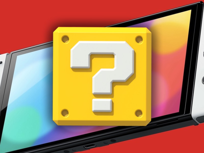 Nintendo Switch und ein Fragezeichenblock