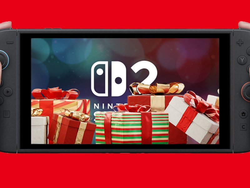 Nintendo Switch 2 und Geschenkpakete im Bildschirm
